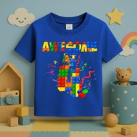 Awesome At 4 Cute Birthday Building Blocks Toddler T-Shirt