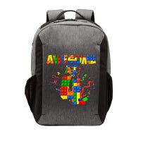 Awesome At 4 Cute Birthday Building Blocks Vector Backpack
