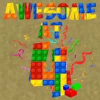 Awesome At 4 Cute Birthday Building Blocks Garment-Dyed Women's Muscle Tee