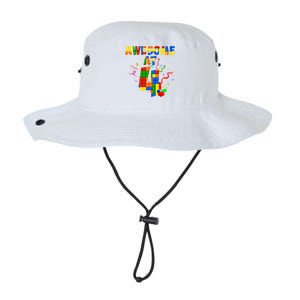 Awesome At 4 Cute Birthday Building Blocks Legacy Cool Fit Booney Bucket Hat