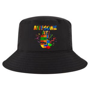 Awesome At 5 Cute Birthday Building Blocks Cool Comfort Performance Bucket Hat