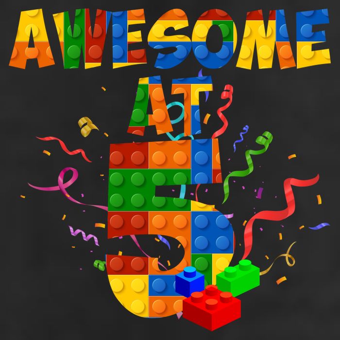 Awesome At 5 Cute Birthday Building Blocks Cool Comfort Performance Bucket Hat