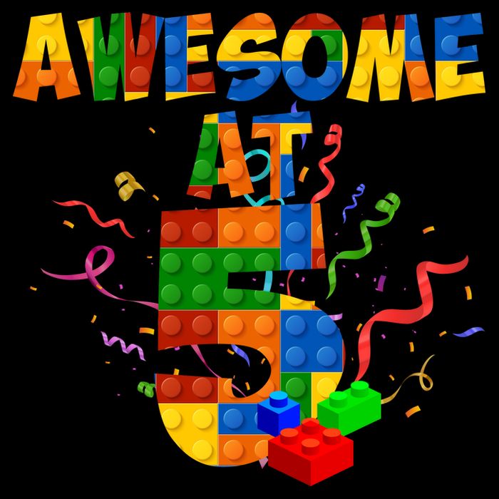Awesome At 5 Cute Birthday Building Blocks Impact Tech Backpack