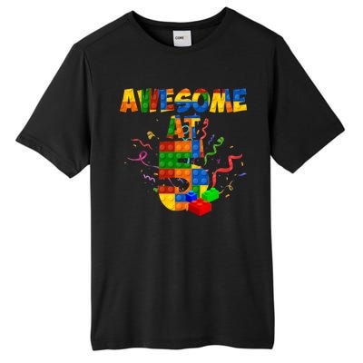 Awesome At 5 Cute Birthday Building Blocks Tall Fusion ChromaSoft Performance T-Shirt