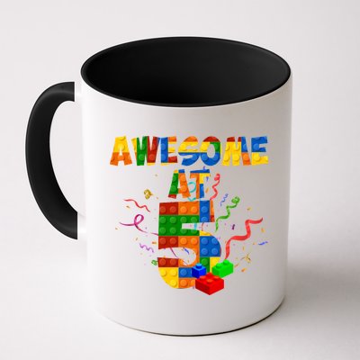Awesome At 5 Cute Birthday Building Blocks Mug