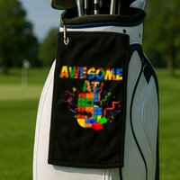 Awesome At 5 Cute Birthday Building Blocks Golf Towel