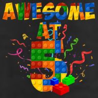 Awesome At 5 Cute Birthday Building Blocks Golf Towel