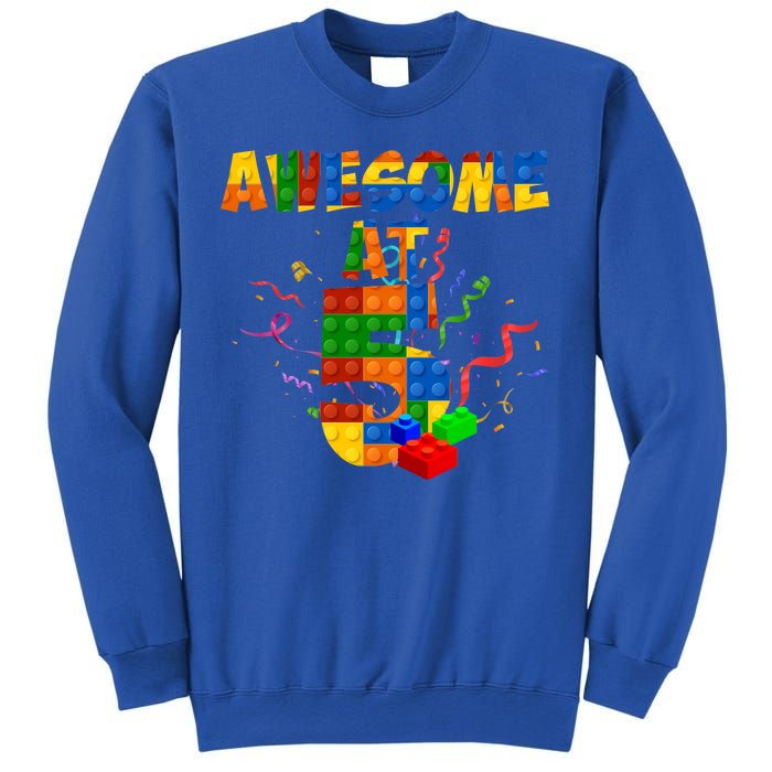 Awesome At 5 Cute Birthday Building Blocks Sweatshirt