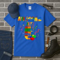 Awesome At 5 Cute Birthday Building Blocks Tall T-Shirt