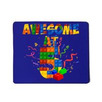 Awesome At 5 Cute Birthday Building Blocks Mousepad