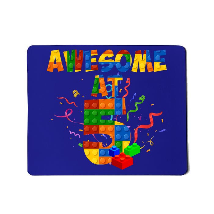 Awesome At 5 Cute Birthday Building Blocks Mousepad