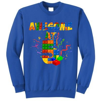 Awesome At 5 Cute Birthday Building Blocks Tall Sweatshirt