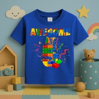Awesome At 5 Cute Birthday Building Blocks Toddler T-Shirt