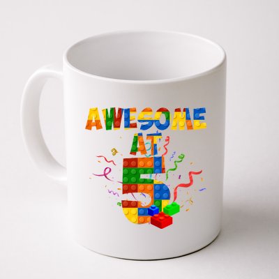 Awesome At 5 Cute Birthday Building Blocks Coffee Mug