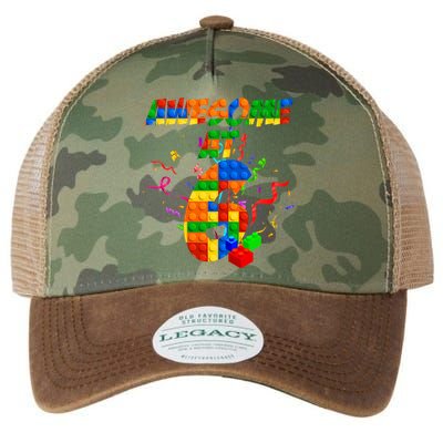 Awesome At 6 Cute Birthday Building Blocks  Legacy Tie Dye Trucker Hat