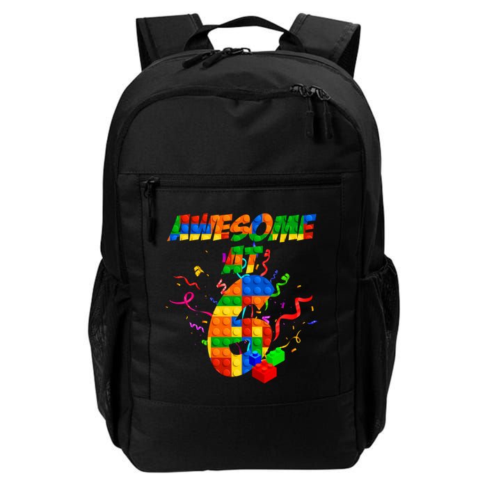 Awesome At 6 Cute Birthday Building Blocks  Backpack