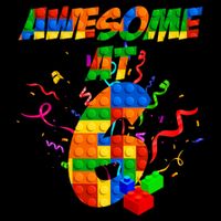 Awesome At 6 Cute Birthday Building Blocks  Backpack
