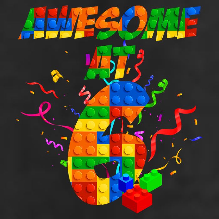 Awesome At 6 Cute Birthday Building Blocks  Adult Drive Performance Visor