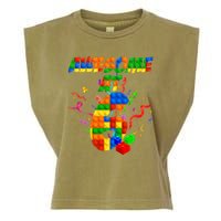 Awesome At 6 Cute Birthday Building Blocks  Garment-Dyed Women's Muscle Tee