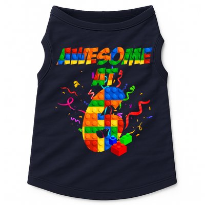 Awesome At 6 Cute Birthday Building Blocks  Doggie Tank