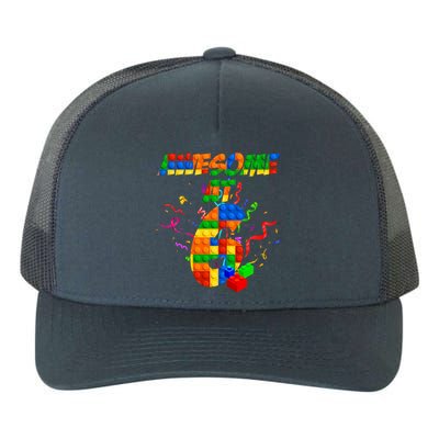 Awesome At 6 Cute Birthday Building Blocks  Yupoong Adult 5-Panel Trucker Hat