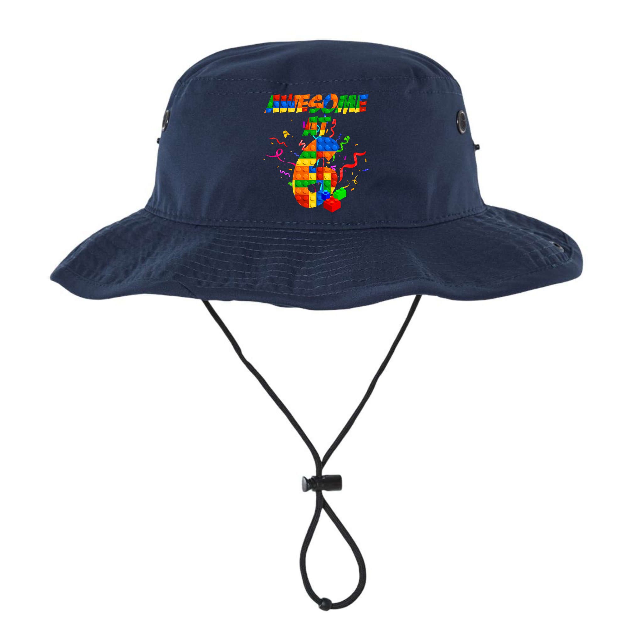 Awesome At 6 Cute Birthday Building Blocks  Bucket Hat