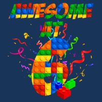 Awesome At 6 Cute Birthday Building Blocks  Drawstring Bag