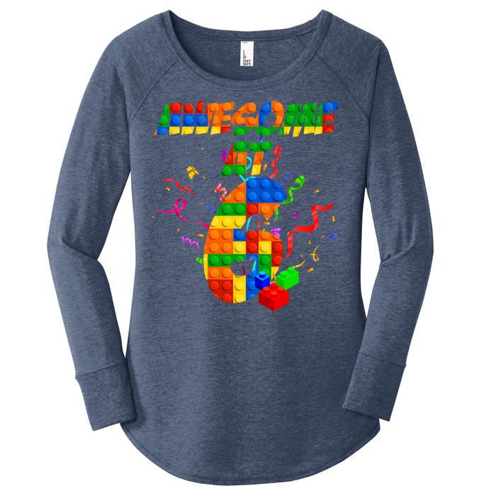 Awesome At 6 Cute Birthday Building Blocks  Women's Perfect Tri Tunic Long Sleeve Shirt