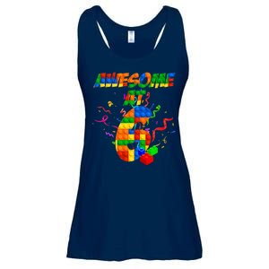 Awesome At 6 Cute Birthday Building Blocks  Ladies Essential Flowy Tank