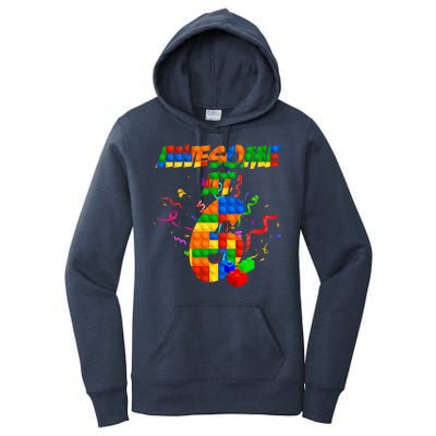 Awesome At 6 Cute Birthday Building Blocks  Women's Pullover Hoodie