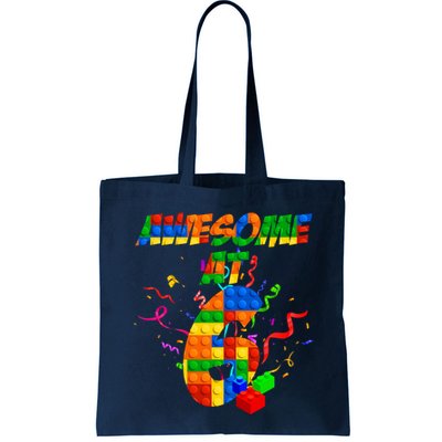 Awesome At 6 Cute Birthday Building Blocks  Bag