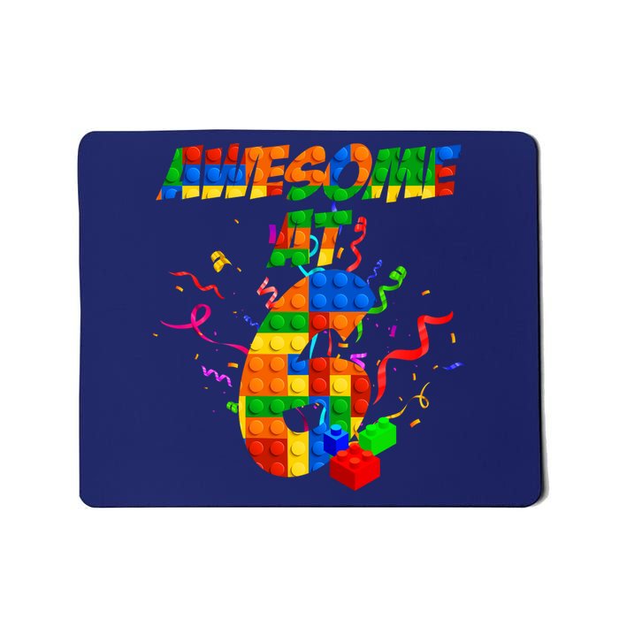 Awesome At 6 Cute Birthday Building Blocks  Mousepad