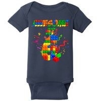 Awesome At 6 Cute Birthday Building Blocks  Baby Bodysuit