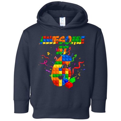 Awesome At 6 Cute Birthday Building Blocks  Toddler Hoodie