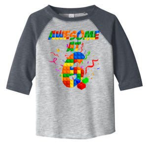 Awesome At 6 Cute Birthday Building Blocks  Toddler Fine Jersey T-Shirt