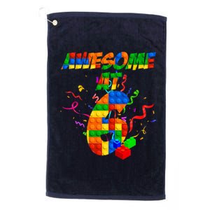 Awesome At 6 Cute Birthday Building Blocks  Platinum Collection Golf Towel