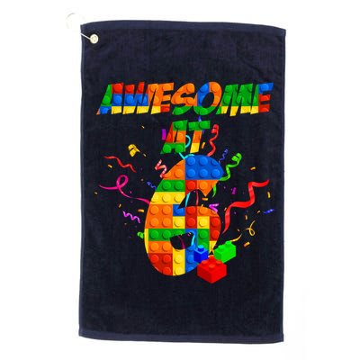 Awesome At 6 Cute Birthday Building Blocks  Golf Towel