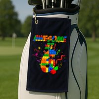 Awesome At 6 Cute Birthday Building Blocks  Golf Towel
