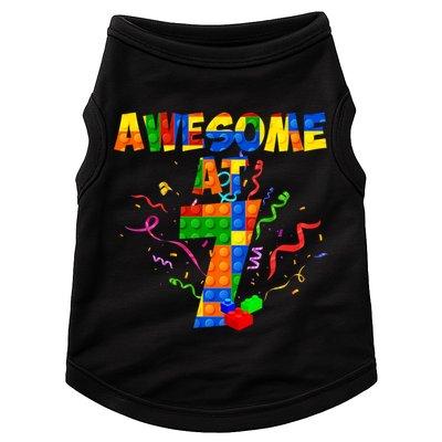 Awesome At 7 Cute Birthday Building Blocks Doggie Tank