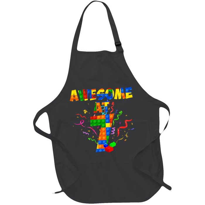 Awesome At 7 Cute Birthday Building Blocks Apron