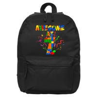 Awesome At 7 Cute Birthday Building Blocks 16 in Basic Backpack