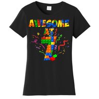 Awesome At 7 Cute Birthday Building Blocks Women's T-Shirt