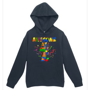 Awesome At 7 Cute Birthday Building Blocks Urban Pullover Hoodie