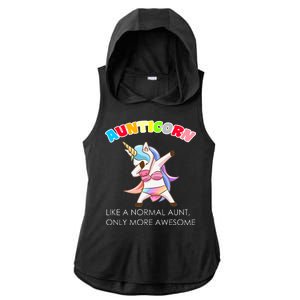 Awesome Aunticorn Like A Normal Aunt Ladies PosiCharge Tri-Blend Wicking Draft Hoodie Tank