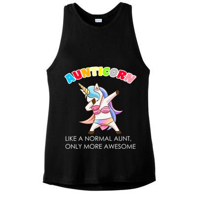 Awesome Aunticorn Like A Normal Aunt Ladies PosiCharge Tri-Blend Wicking Tank