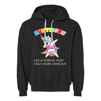 Awesome Aunticorn Like A Normal Aunt Garment-Dyed Fleece Hoodie