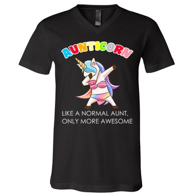 Awesome Aunticorn Like A Normal Aunt V-Neck T-Shirt