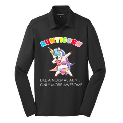 Awesome Aunticorn Like A Normal Aunt Silk Touch Performance Long Sleeve Polo