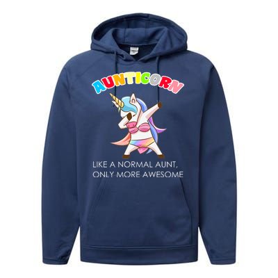 Awesome Aunticorn Like A Normal Aunt Performance Fleece Hoodie