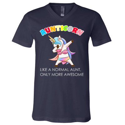 Awesome Aunticorn Like A Normal Aunt V-Neck T-Shirt